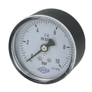 Manometer R 1/4" axiaal van 0 tot 10 bar