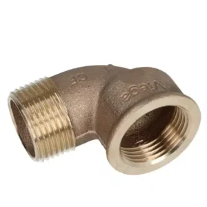 Viega brons schroeffitting verloop 90° 1” buitendraad x 1" binnendraad