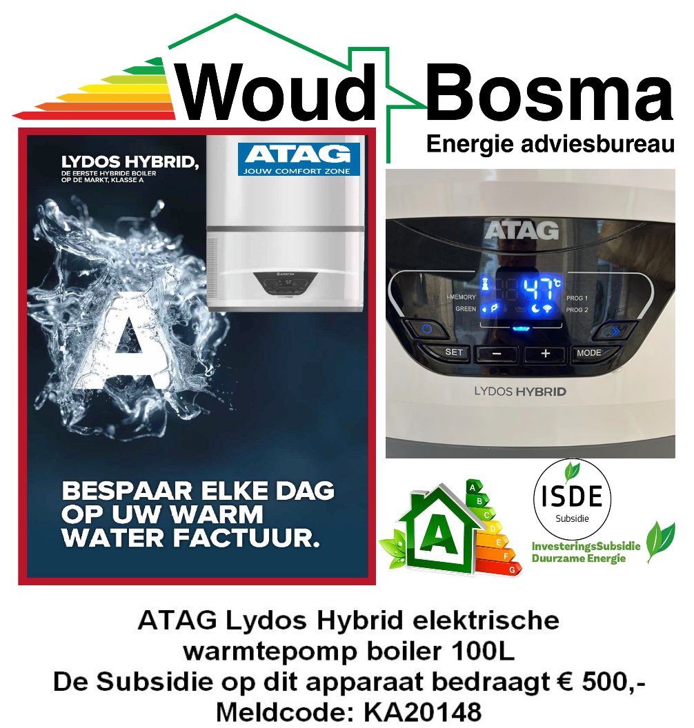 ATAG Lydos Hybrid 100 liter warmtepompboiler - Afbeelding 2