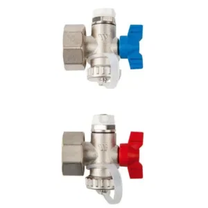 Eindstuk set 1" met kogelkraan voor vloerverwarming verdelers