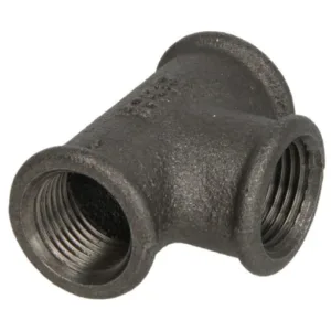 Gietijzeren fitting zwart T-stuk 1" binnendraad
