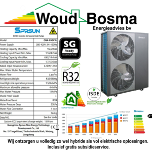 SPRSUN CGK-050V3L Lucht/Water monoblock  EVI warmtepomp