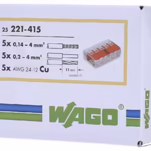 Wago 221-415 lasklem 5-voudig 4MM²  per 25 stuks