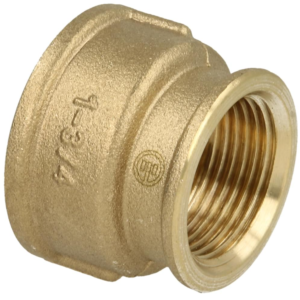 Messing verloop 1” binnendraad  x ¾”  binnendraad