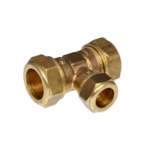 VSH Super messing knelkoppeling  T-stuk verlopend  Ø 22 mm Ø 15 mm Ø 22 mm