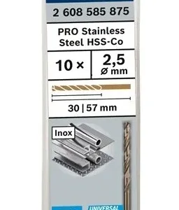 Bosch Accessoires PRO HSS-Co, Standard Ø 2,5 mm X 30/57mm 10 stuks