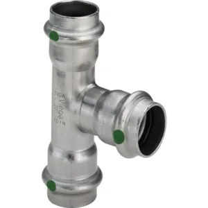 Viega Sanpress Inox RVS verloop T-stuk SC-Contur  3x pers 22 x 18 x 22 mm
