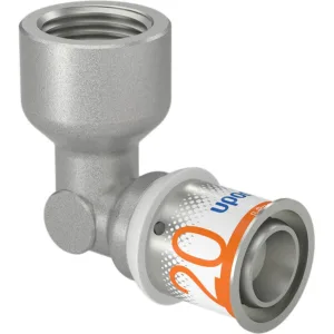 Uponor S-Press Plus perskoppeling 90° 20 mm x ½” binnendraad