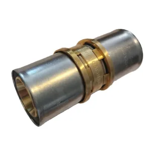 Giacomini RM102Y014 Alu-pers rechte koppeling 40×40mm