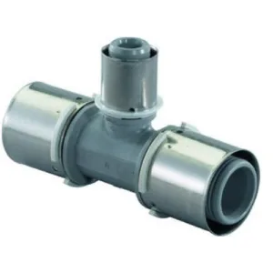 Uponor T-stuk, S-press plus verlopend 32mm x 25mm x 32mm  kunststof