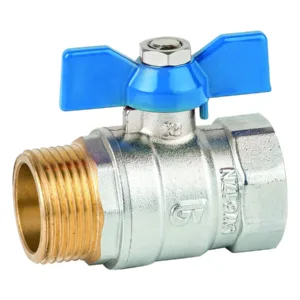 Genebre kogelkraan 1" binnendraad / buitendraad met vleugelgreep blauw