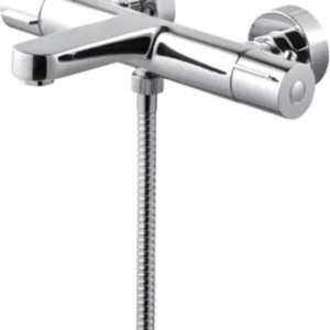 Gena Bardolino thermostatische badkraan met doucheset chroom