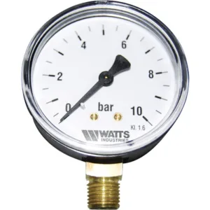 Watts Manometer 1/4" radiaal 0-10bar 63mm