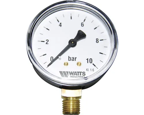 Watts Manometer 1/4" radiaal 0-10bar 63mm
