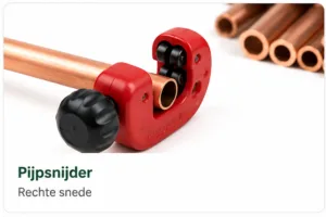 Pijpsnijder voor het recht afsnijden van een koperen buis
