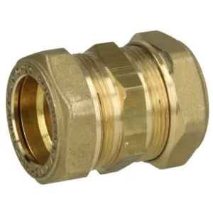 RVS ribbelbuis verbindingskoppeling DN16 × DN16 – metallisch afdichtend.