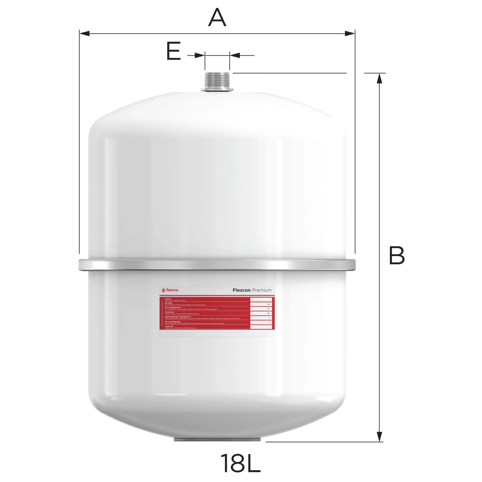 Flamco Flexcon Premium 18/0.5 expansievat 18 liter Wit - Afbeelding 2